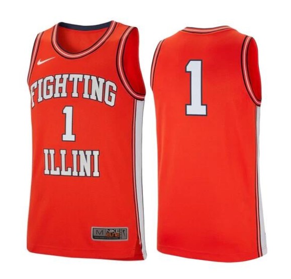 Youth Llinois Fighting Illini #1 Orange Basketball Stitched Jersey